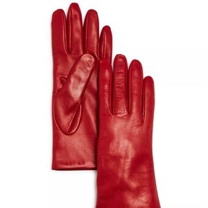 ZARA Red Leather Gloves